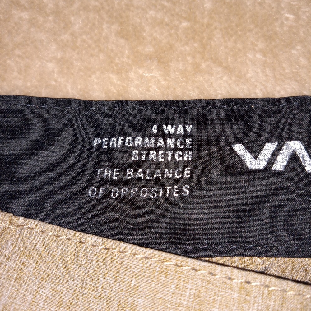 RVCA Men's 4 Way Stretch Outdoor Hiking Active Shorts Size 30 Tan - Picture 4 of 9
